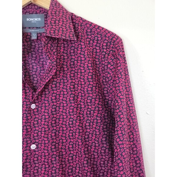 Bonobos Tailored Slim Fit Shirt Mens 15.5 / 33 Button Down Stretch Kisses - Picture 4 of 10